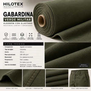 Gabardina elastizada 7 oz
