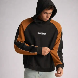 buzo oversize SPORT black & caramel - CM