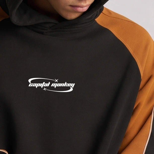 buzo oversize SPORT black & caramel - CM - Imagen 2